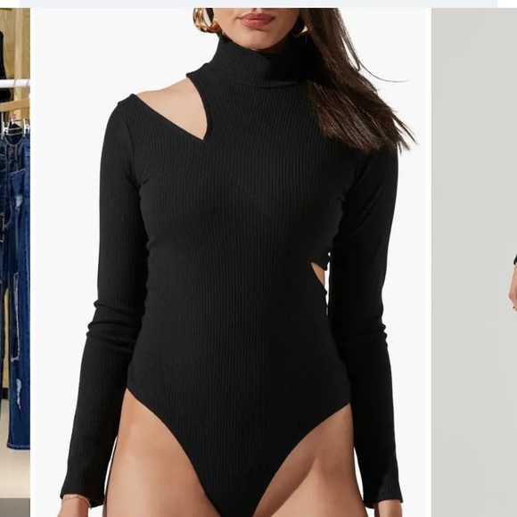 ASTR bodysuit mockneck in rust colour cut out detailing size XS - Picture 4 of 7